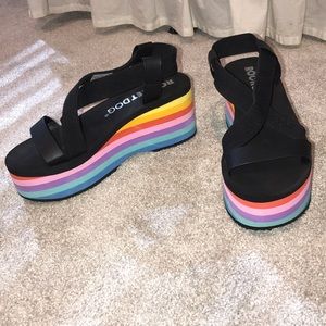 ROCKETDOG black & rainbow platforms